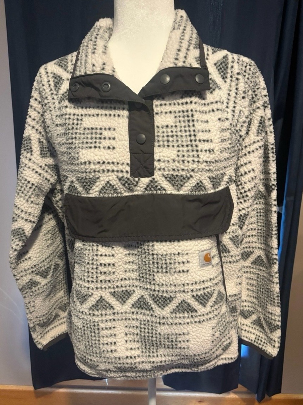 Carhartt Cream & Black Patterned Sherpa Pullover
